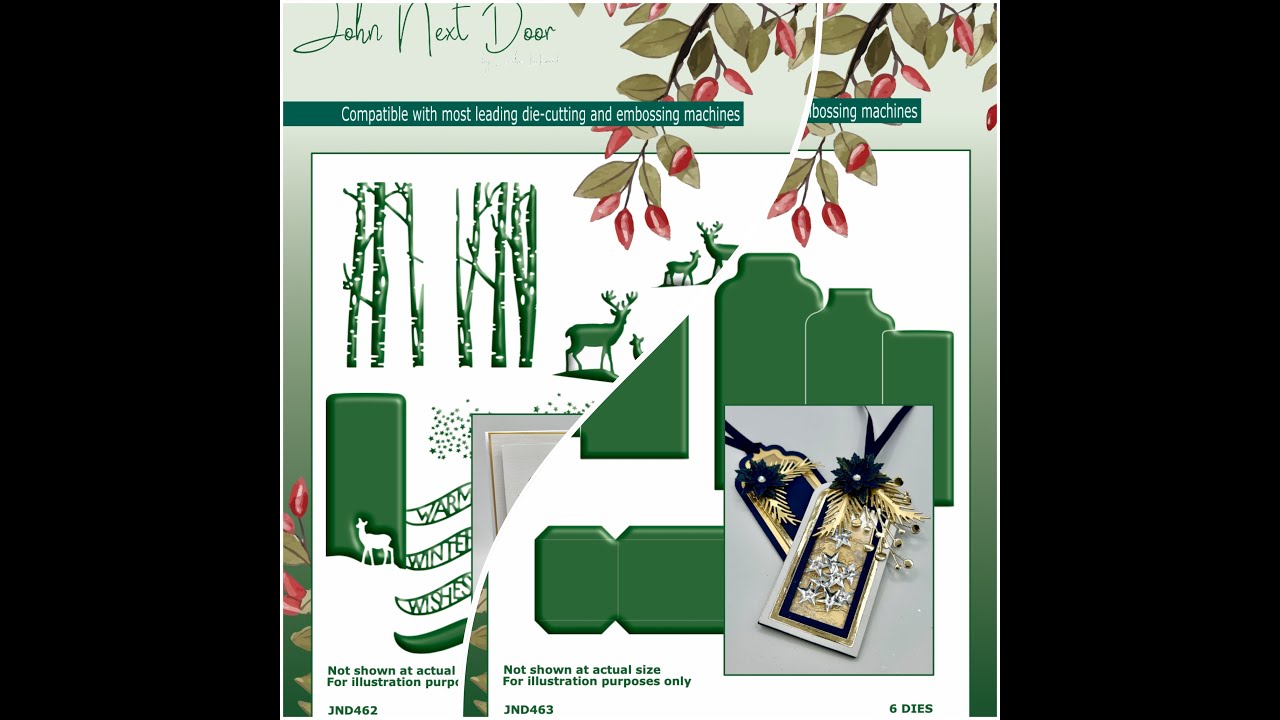 JND462 & JND463 - Deer Scene Tags & Tag Favour Box - Please see description for launch date & times