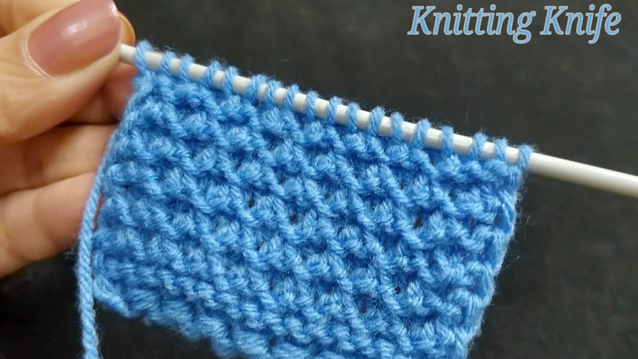 बेहद आसान बारीक बुनाई डिज़ाईन, Very Easy 2 Row Repeat, Tiny Triangle Knitting Pattern