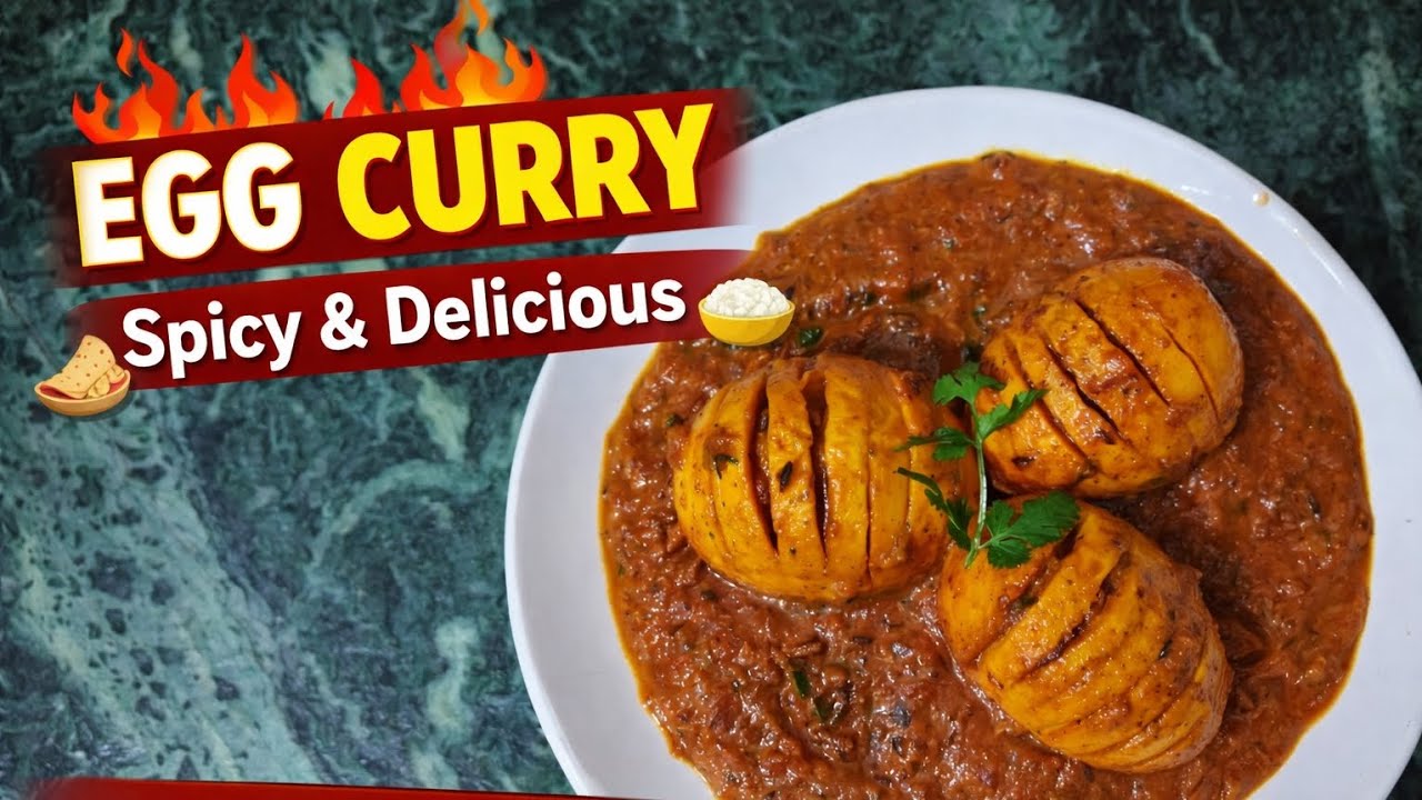 “Har slice mein swad, har bite mein dum – Desi Egg Curry.