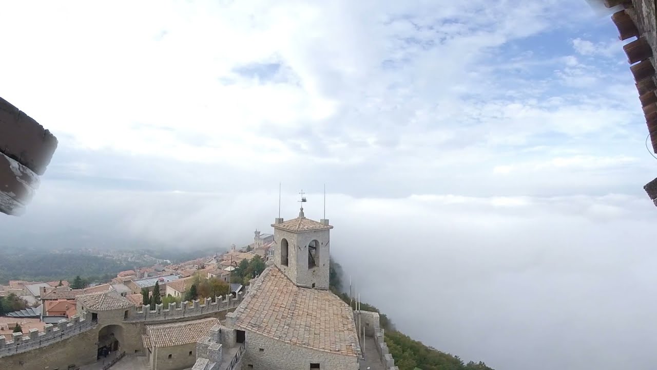 San Marino under the sky. 4k 360*VR