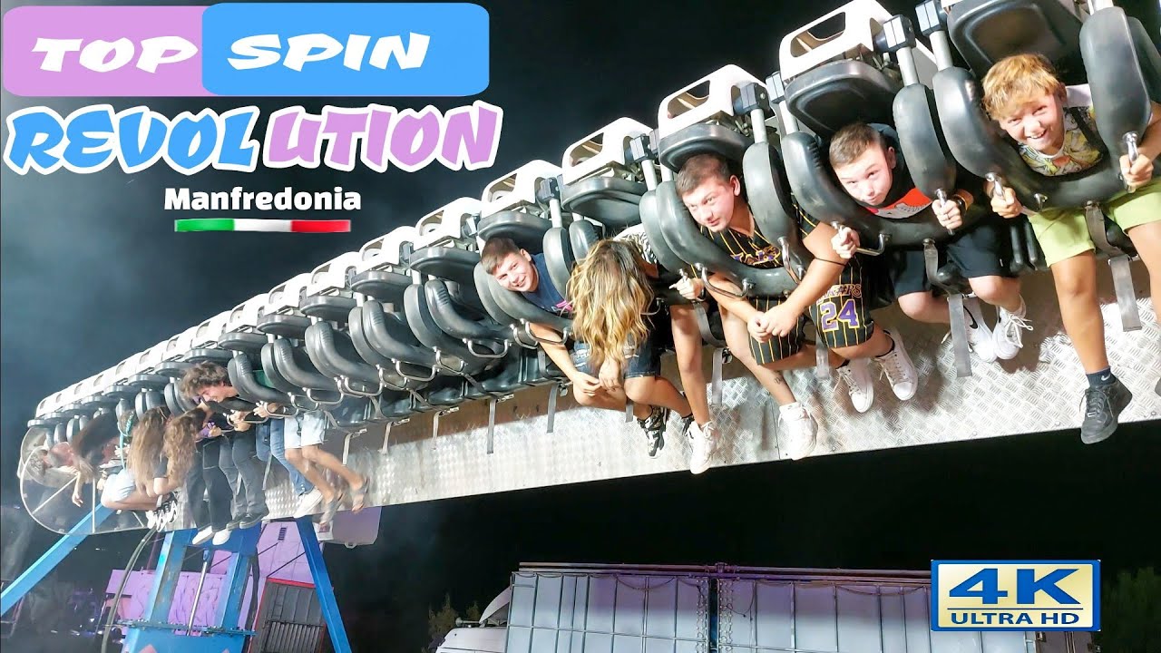 TOP SPIN Giostre Manfredonia 2023 🇮🇹 Lunapark 4k