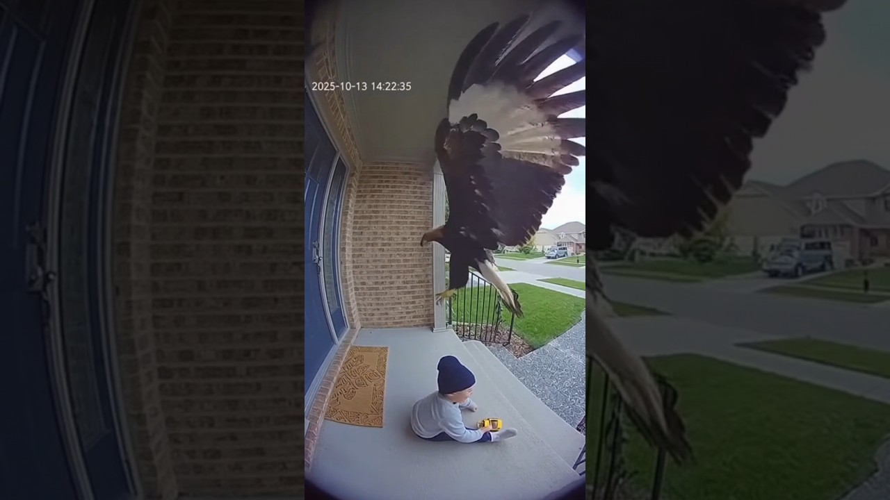 Eagle Attacks a Child &mdash; What Happens Next Will Shock You! 🦅😱 #cctv #funny #animals #Eagles #shorts