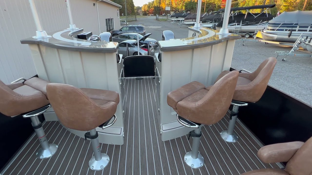 2022 Premier 310 Accolade Tri-Toon Pontoon with Bar Setup and Twin Motors - Walkthrough
