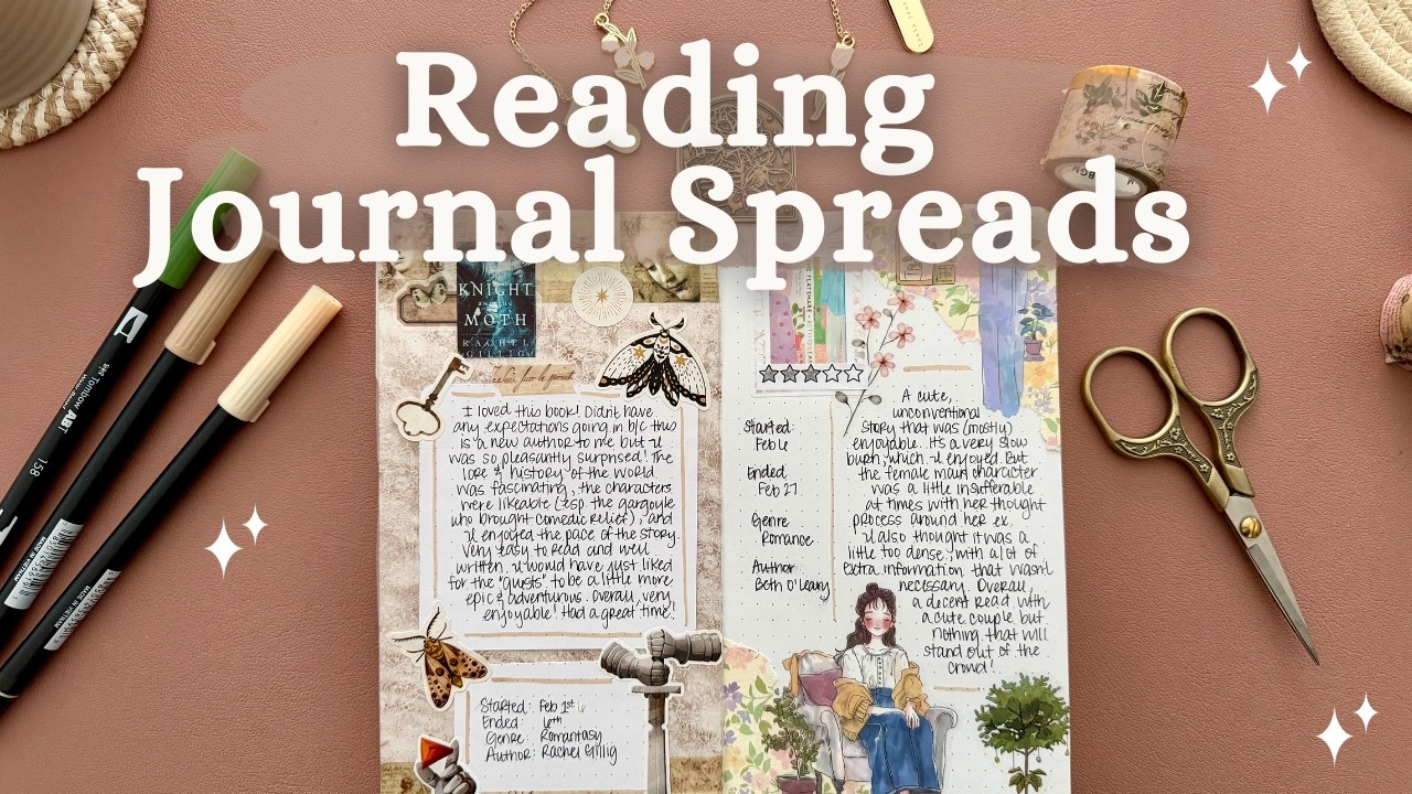 February Reading Journal 📖 | Creative book spreads