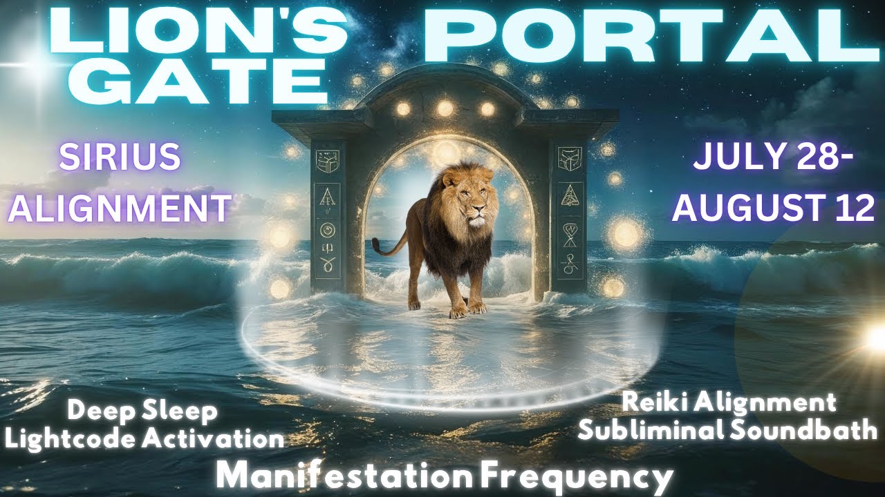 Lion’s Gate Portal 8 Hour Deep Sleep Lightcode Activation Reiki Alignment Subliminal Soundbath Hz✨🌀💥