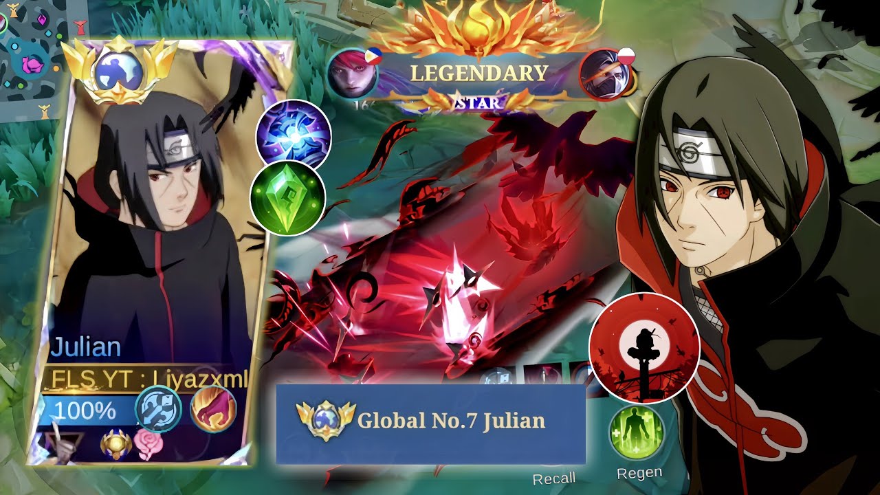 KEREN PARAH!!! REVIEW SKIN JULIAN X ITACHI MALAH KETEMU TOP GLOBAL KIMI! GIMANA KESERUANNYA? MLBB