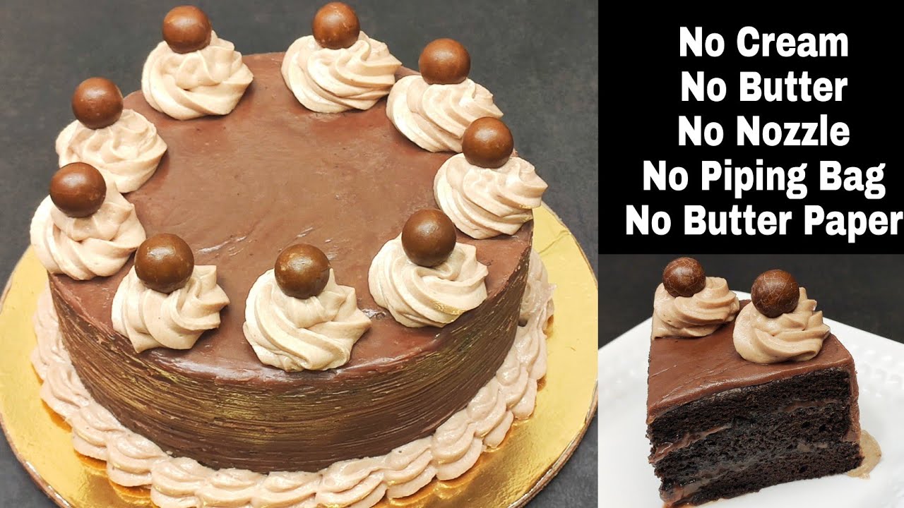 Only 4 Ingredients Chocolate Cake Without Cream, Butter, Nozzle| सिर्फ ४ चीजो से केक बनाए बिना क्रिम