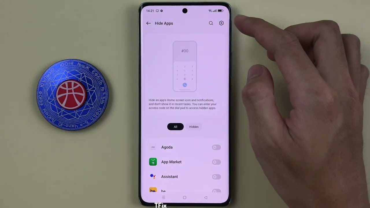 How to change hidden app access code on OPPO Reno10 5G Android 13