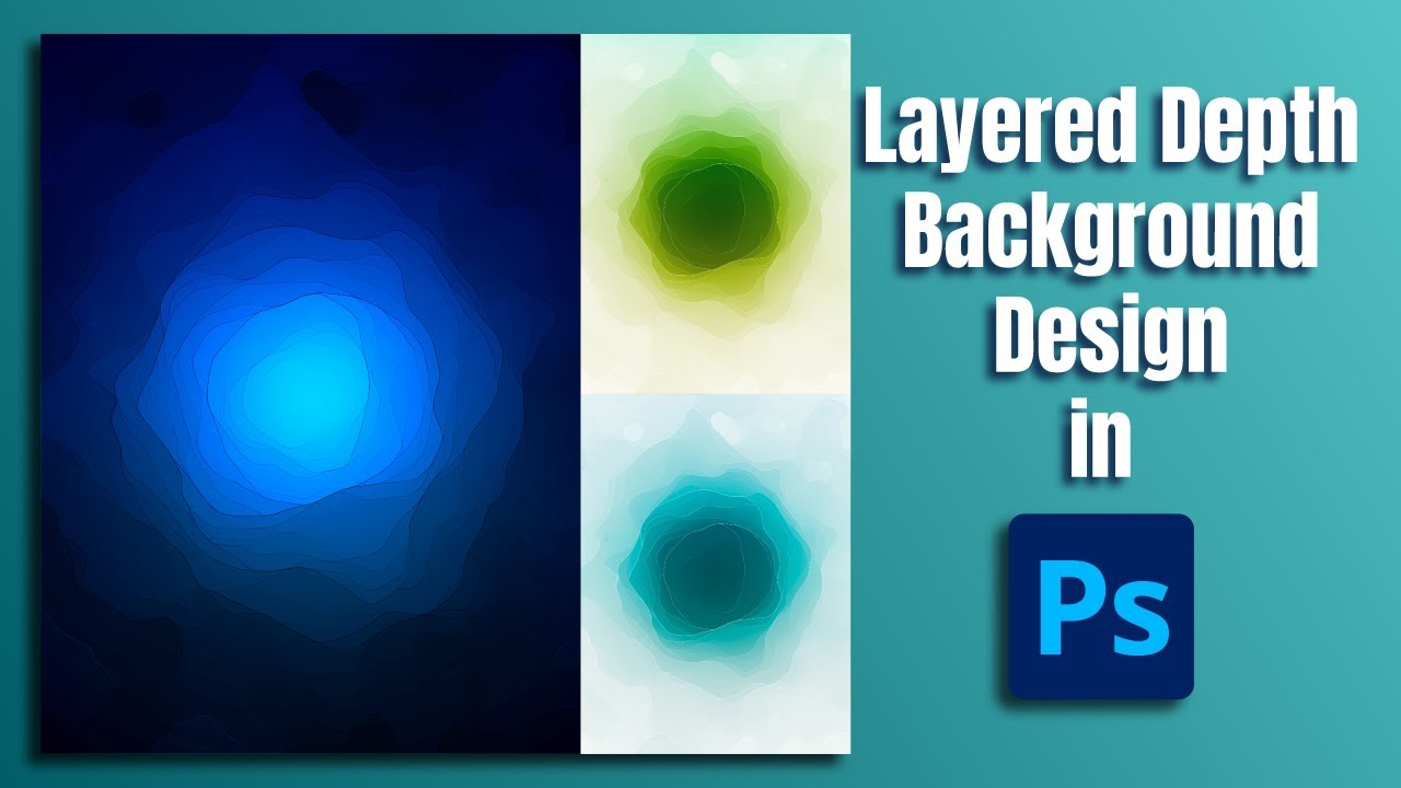 Abstract Blue Layered Depth Background Design in Photoshop | Photoshop Tutorials | 2026