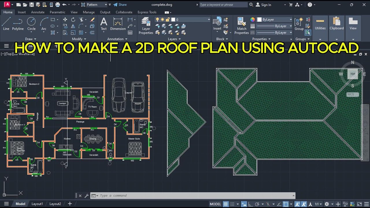 AutoCAD Roof Plan & Elevation Tutorial | Fast & Easy Method for Beginners