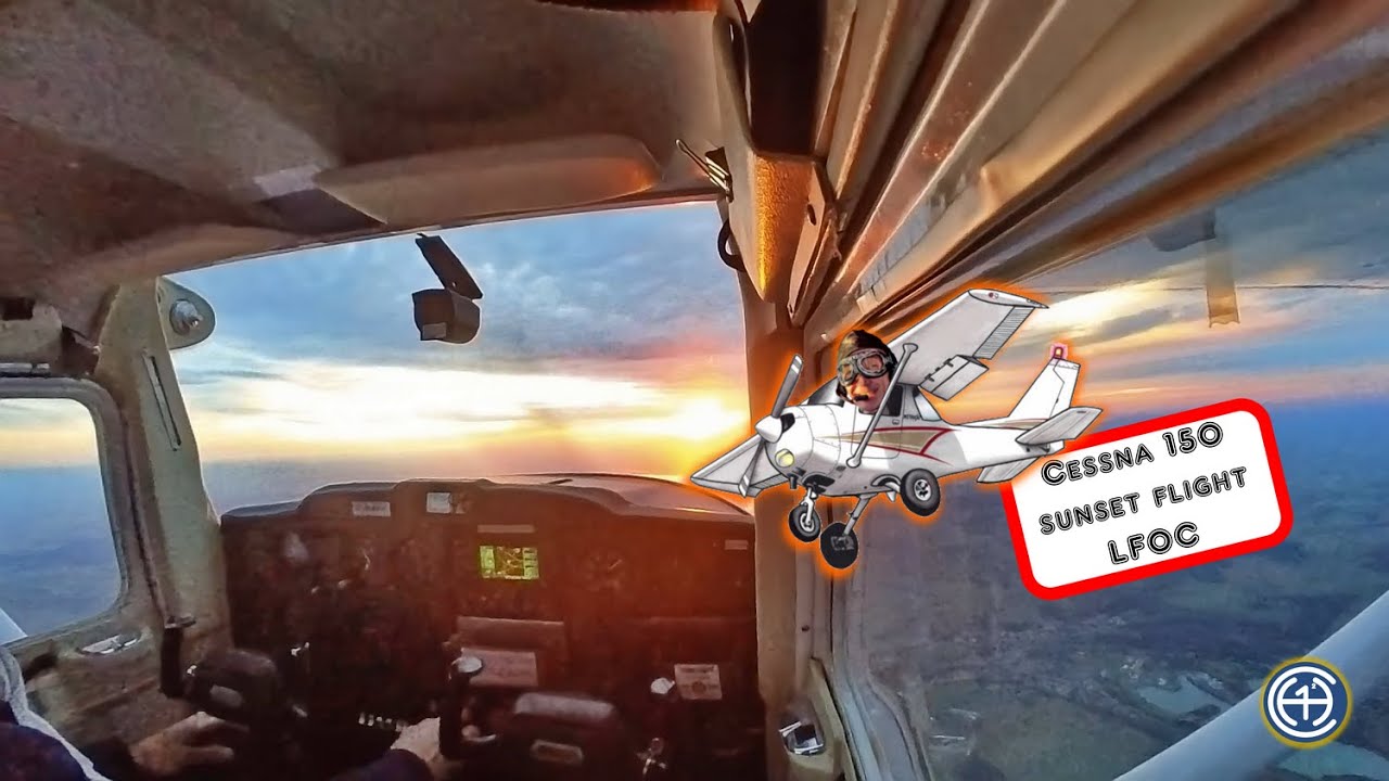 Cessna 150 sunset flight / Vol au coucher du soleil en Cessna 150