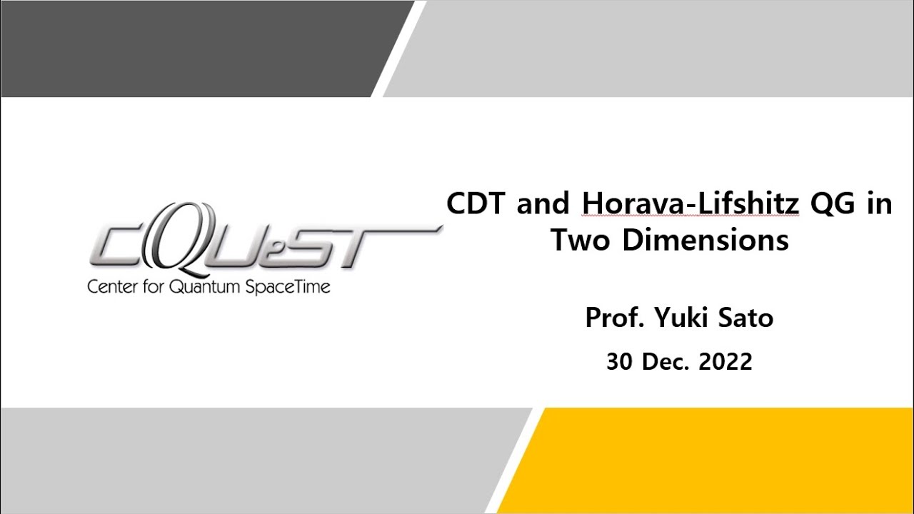 CDT and Horava-Lifshitz QG in Two Dimensions | Yuki Sato