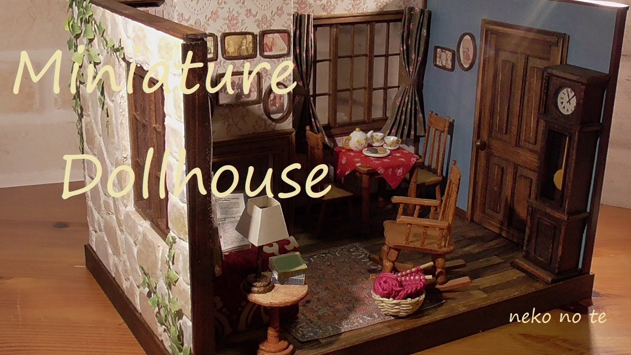 DIY 暖炉のあるお家に家具を入れてみたよ　 Miniature Cozy Country  House Interior【ミニチュア　ドールハウス】