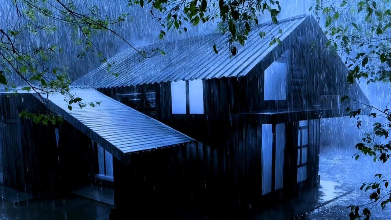 A Refreshing Sleep with Torrential Rain & Thunder Rattling on a Rickety Tin Roof in the Rainforest