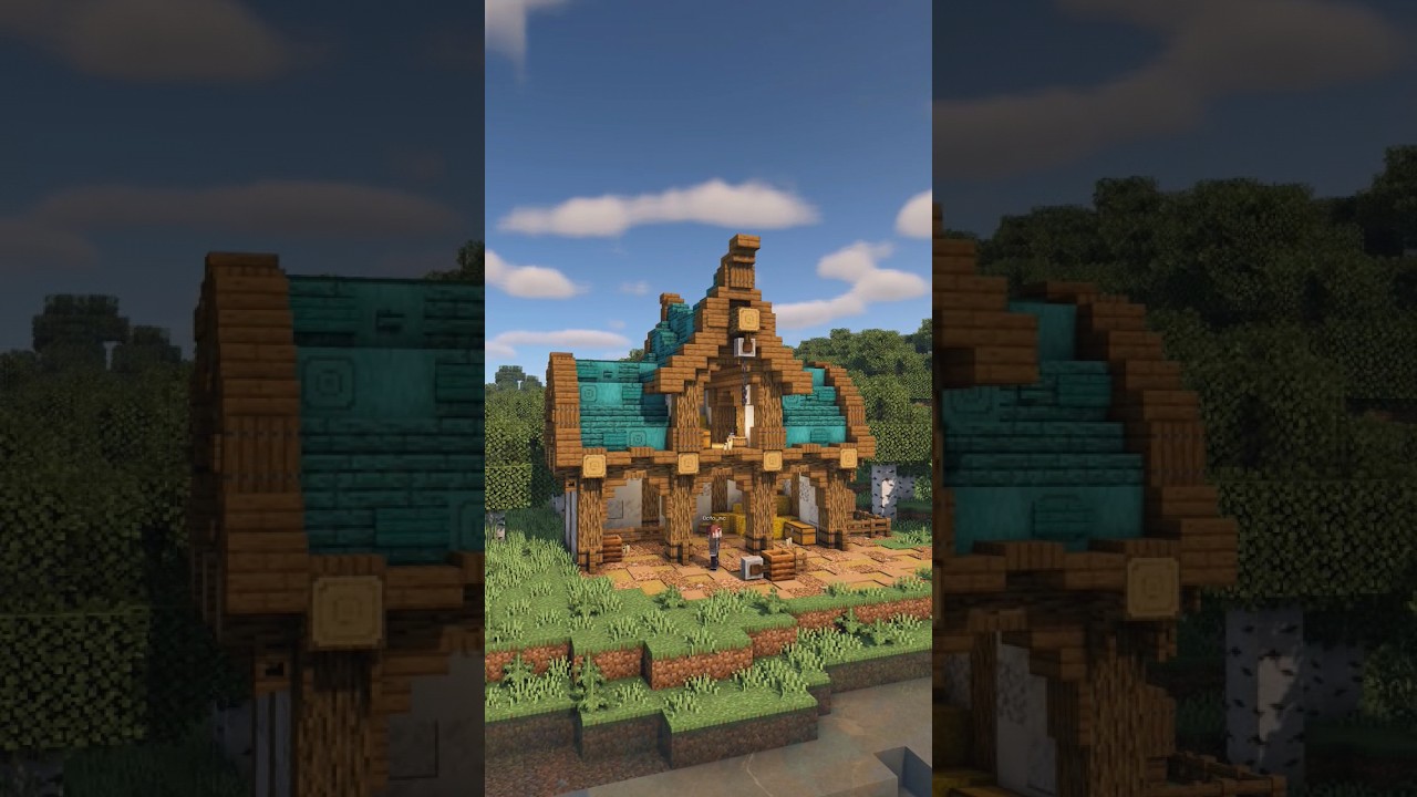 Fantasy Minecraft Barn speed build #minecraft #minecraftbuilds #timelapse #minecraftbuilding