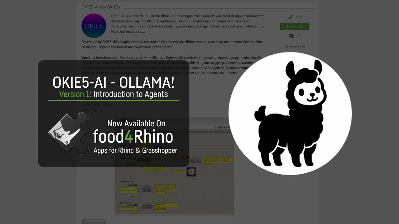 Food4Rhino - Ollama Inside Grasshopper ( OKIE5-AI V.1 )