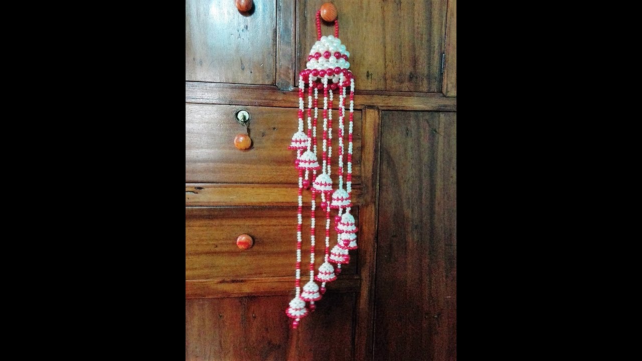 Beaded Doorbell ||পুতির ডোরবেল||how to make beaded wall hanging|পুতির ঘন্টা||crystal jhumar|ডোরটোনার