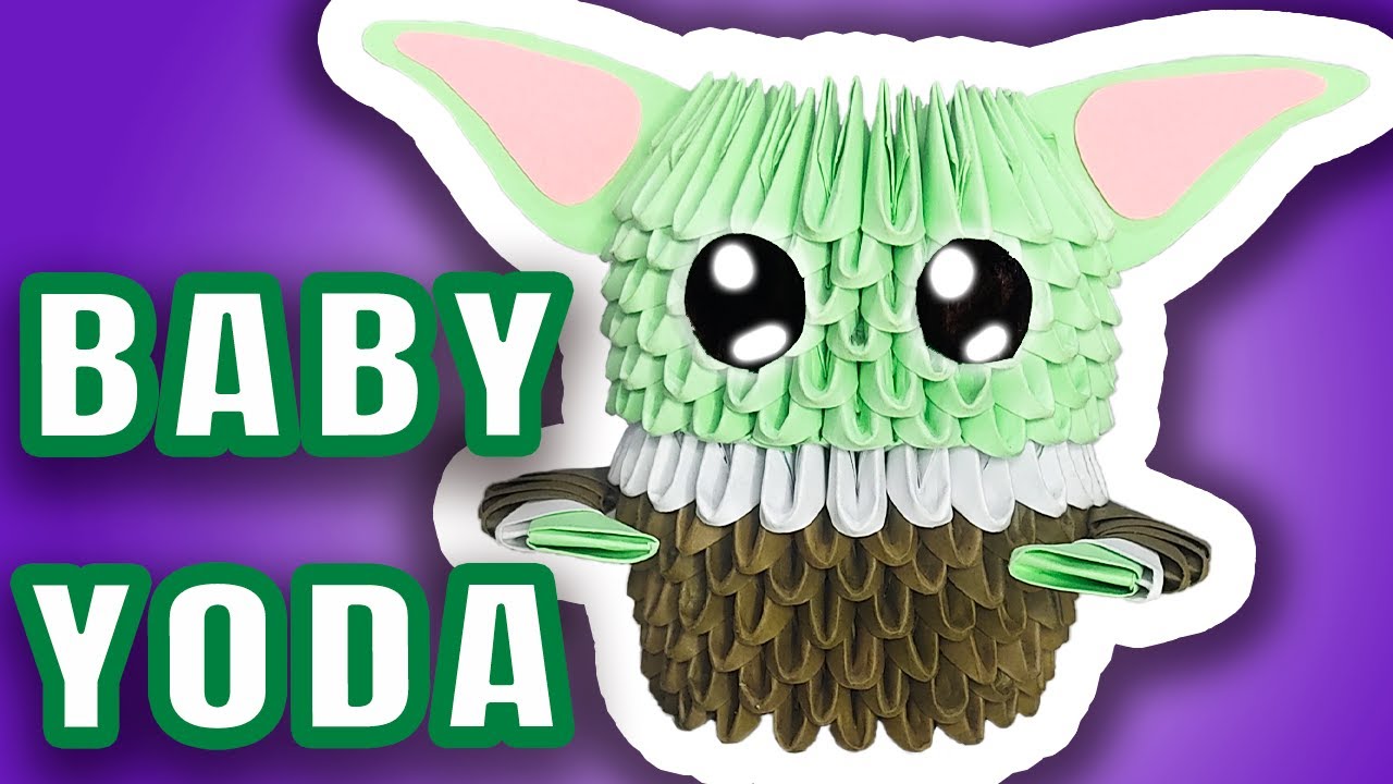 Cómo hacer a BABY YODA Origami 3D (Principiantes) – Grogu 3D Origami Tutorial