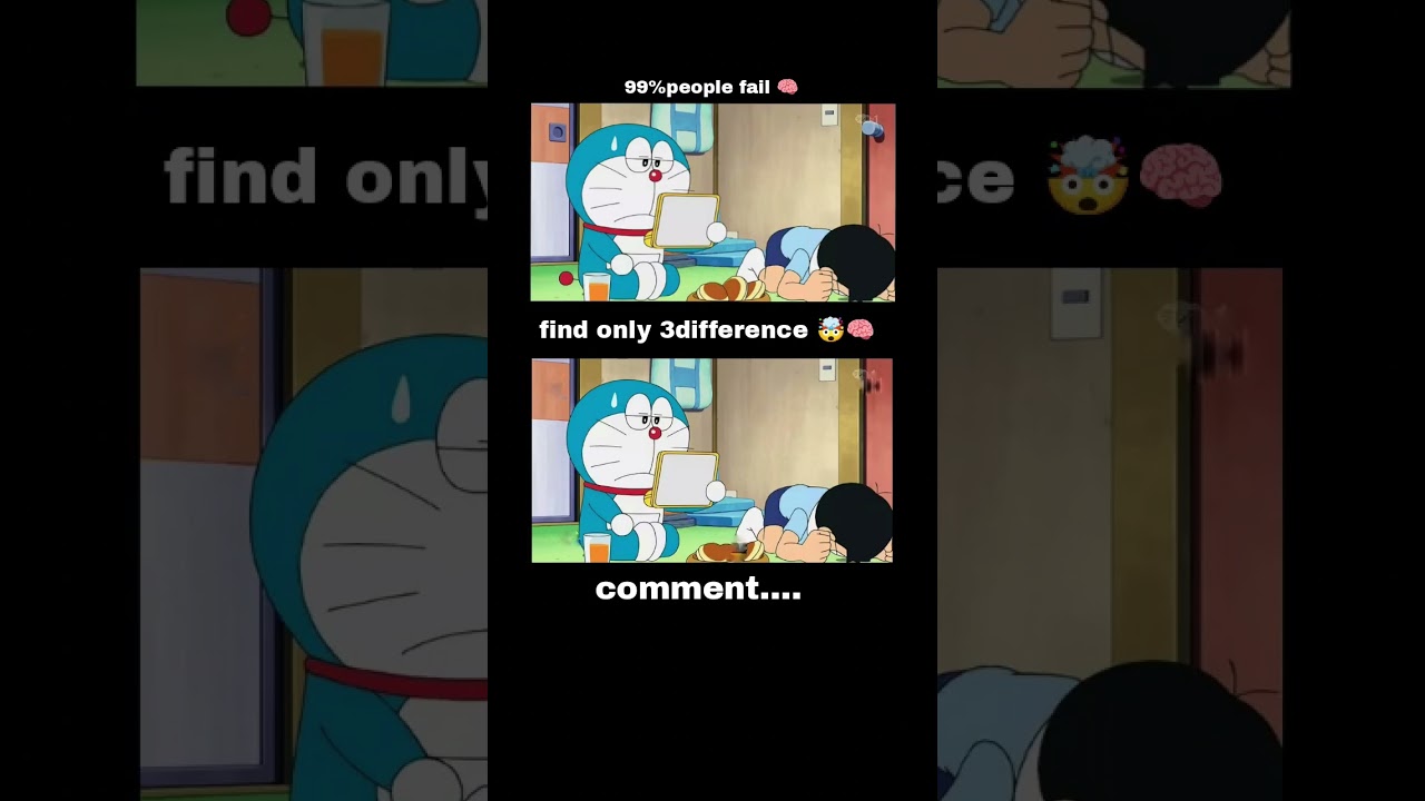 find only 3difference 🤯🧠#comment #doraemon #difference #nobita #short