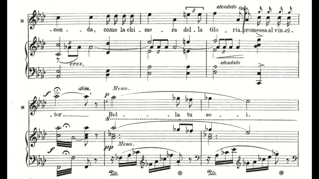 La Dolcissima efigie (Adriana Lecouvrer - F. Cilea) Score Animation
