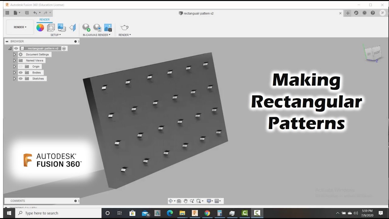 Making Rectangular Patterns with Fusion 360