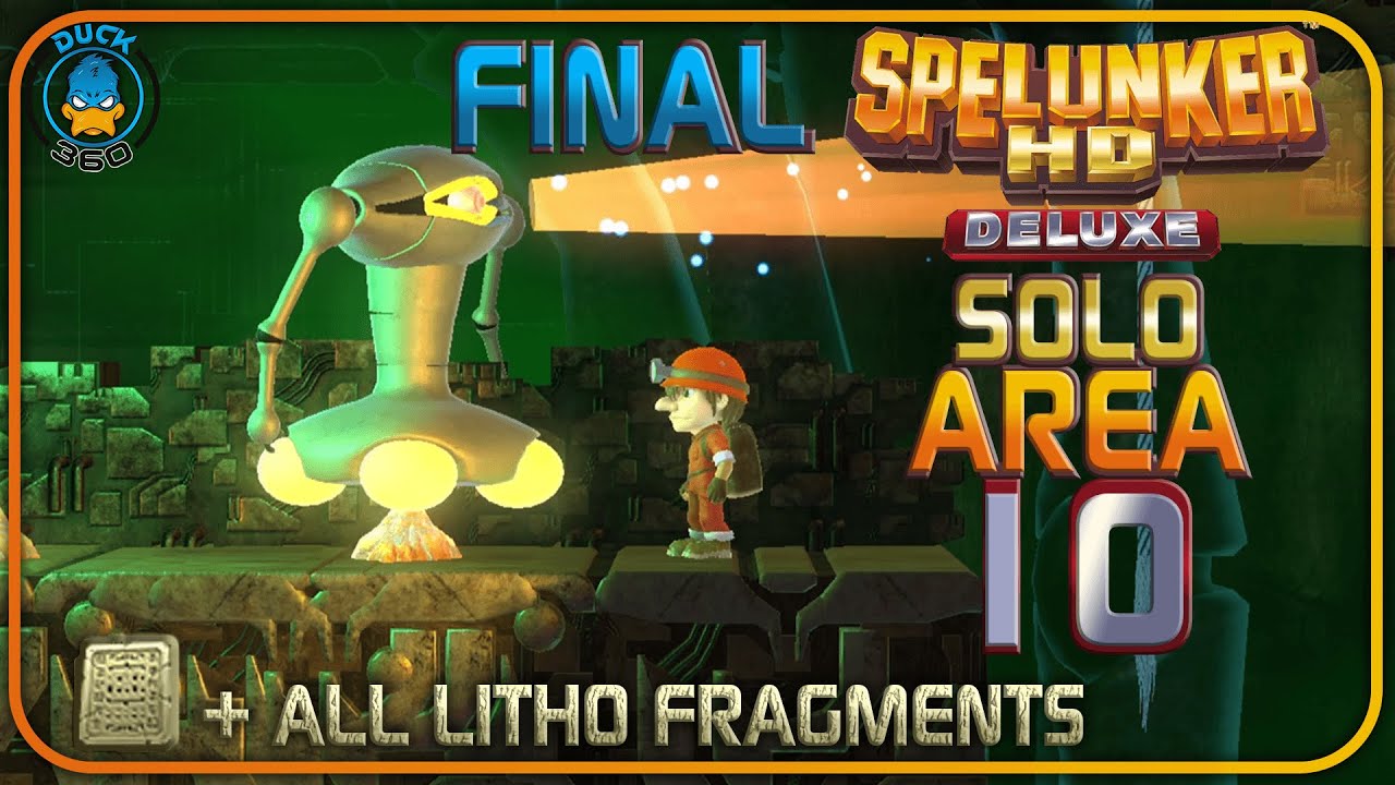 Spelunker HD Deluxe (PS4) FINAL Area 10 Solo Walkthrough + All Litho Fragments Collected
