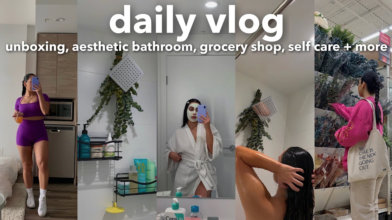 VLOG | Эстетическое преображение ванной комнаты, бег по делам, поход в магазин, распаковка, уход ...