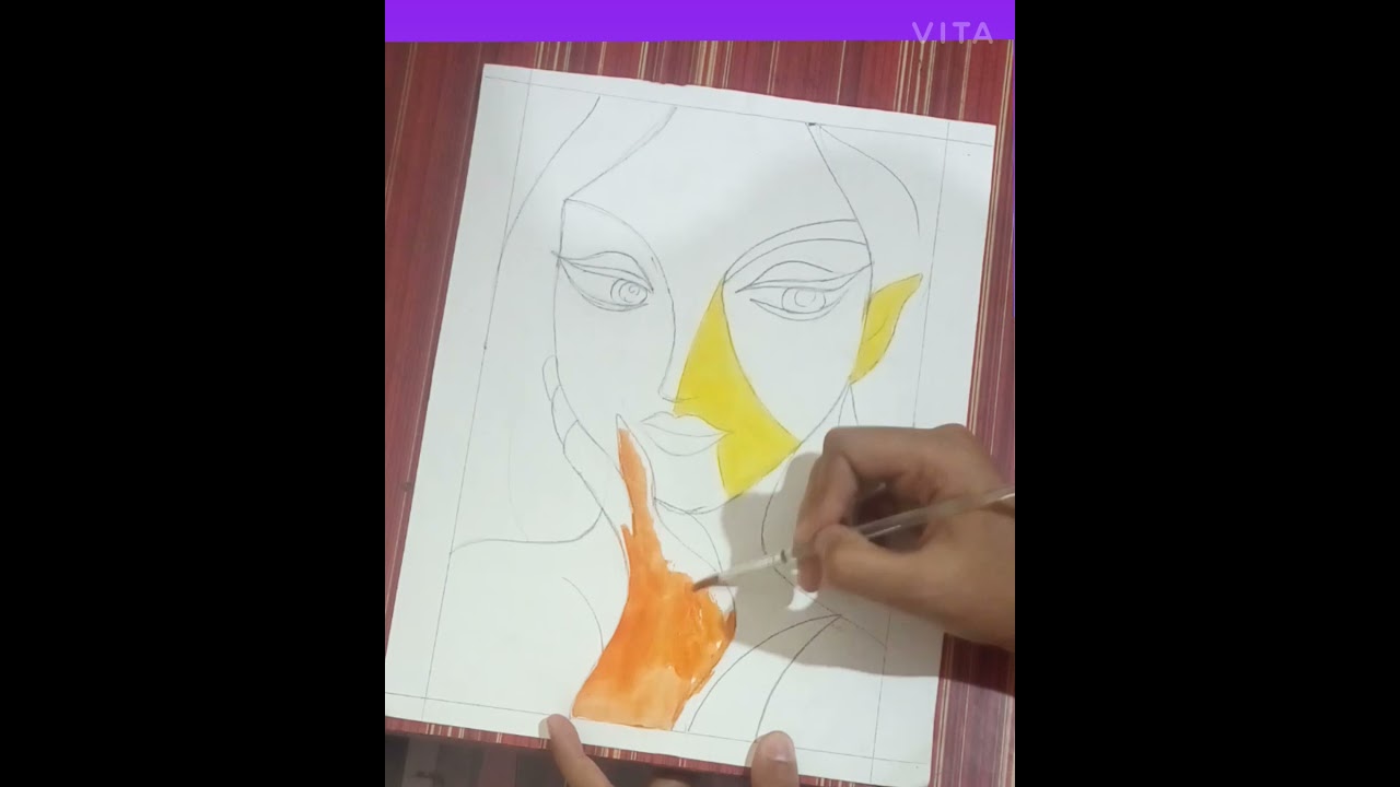 Abstract face art # painting #easy #modern art.