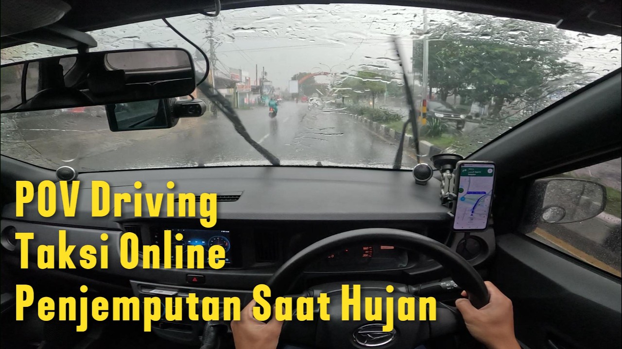 POV Driving Taxi Online Sigra Tipe D 1.0 | Penjemputan Penumpang Saat Hujan Lebat
