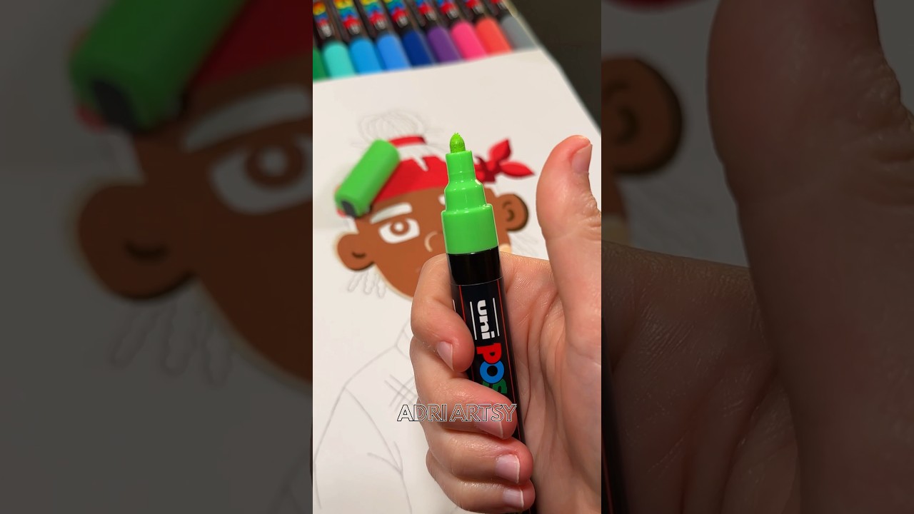 Drawing Raphael from TMNT Mutant Mayhem into a HUMAN with Posca Markers! #shorts
