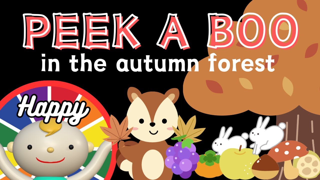 Baby Sensory.【PEEK A BOO】High contrast animation with cute sounds.【in the autumn forest】
