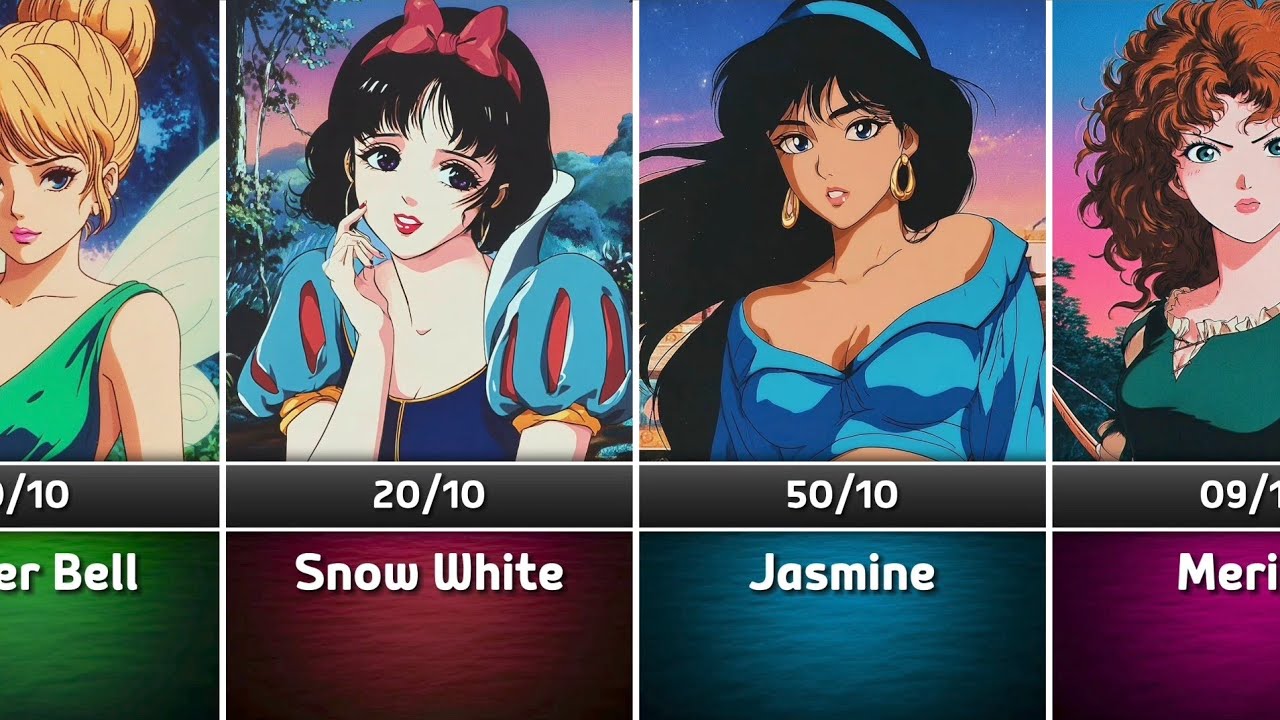 Disney Princess 80s Retro Anime Version | Disney