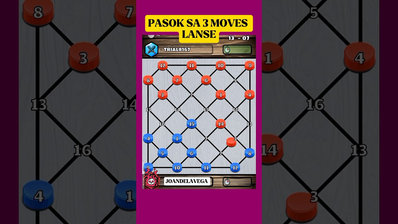 PASOK SA 3 MOVES LANSE #damagame #checkers #draughts #puzzle
