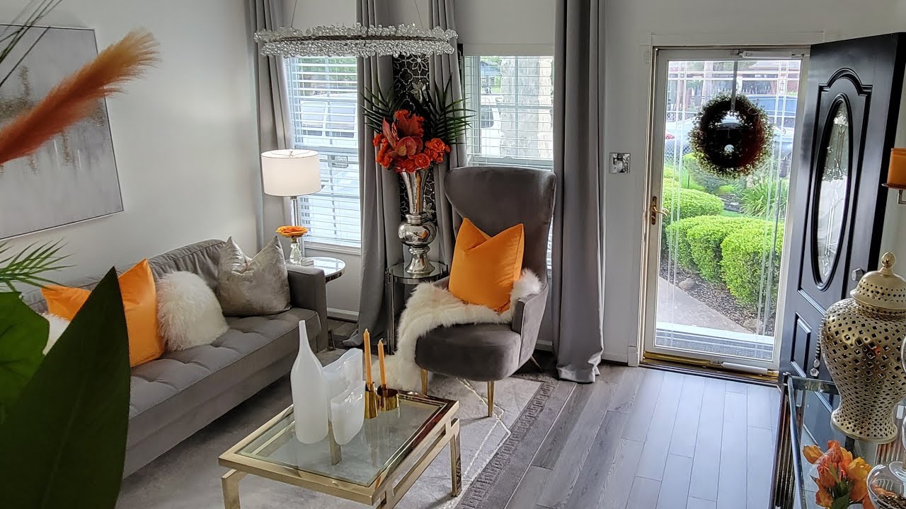 LIVING ROOM TOUR / ORANGE CRUSH VIBES /ROOM DECORATING IDEAS