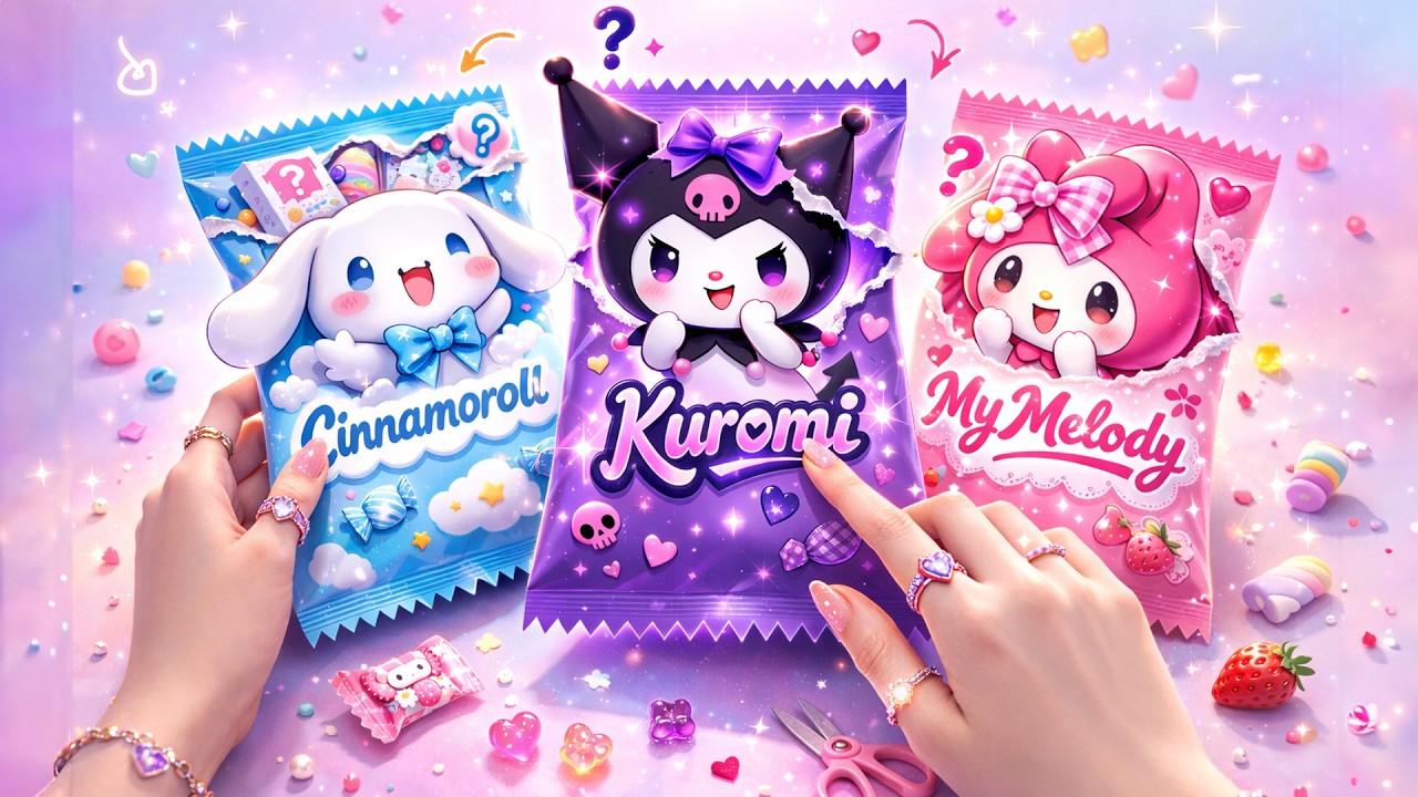 ✨Paper DIY✨ Unboxing SANRIO Candy Blind Bag Surprise | Kuromi, My Melody, Cinnamoroll | ASMR