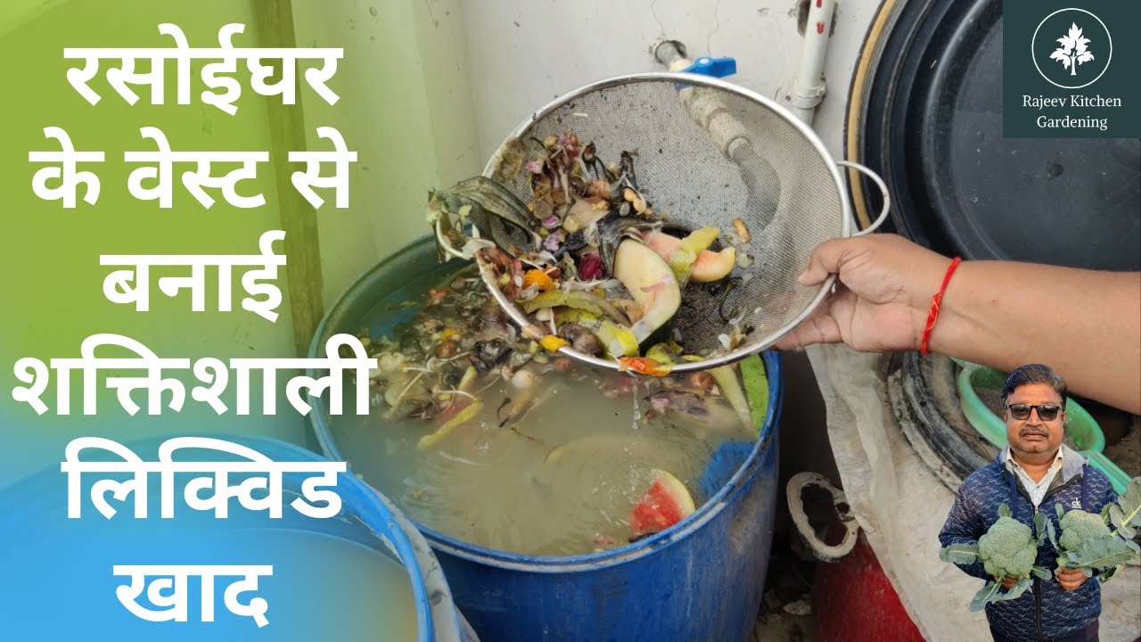 रसोईघर के वेस्ट से बनाई शक्तिशाली लिक्विड खाद || Kitchen waste liquid fertilizer || #Kitchenwaste
