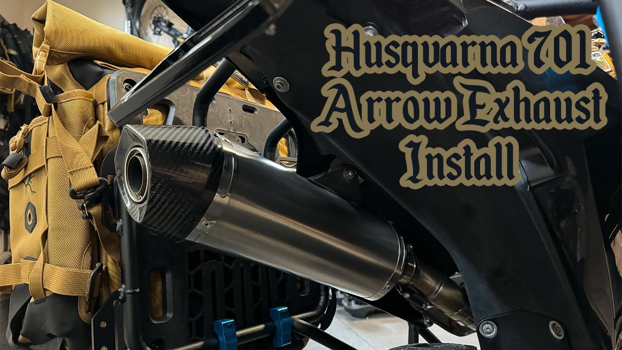 Установка выхлопной системы Arrow на Husqvarna 701