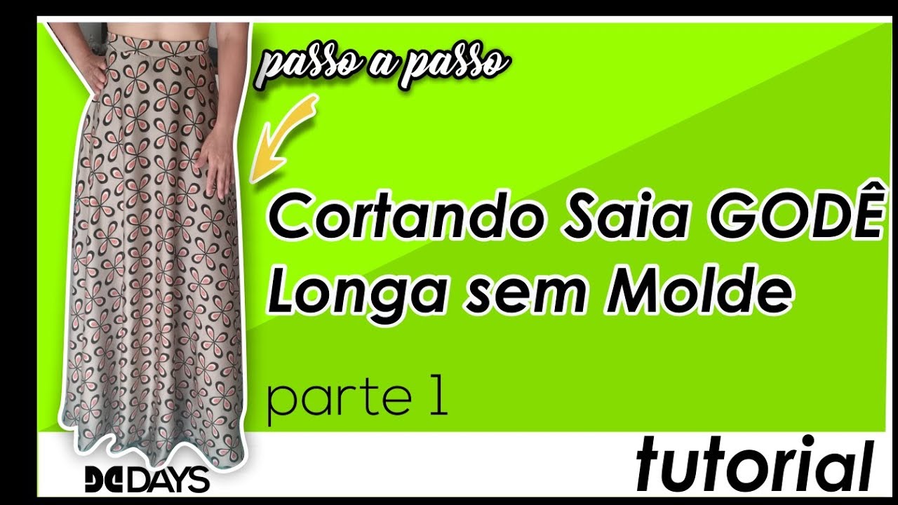 Cortando Saia GODÊ Longa sem Molde