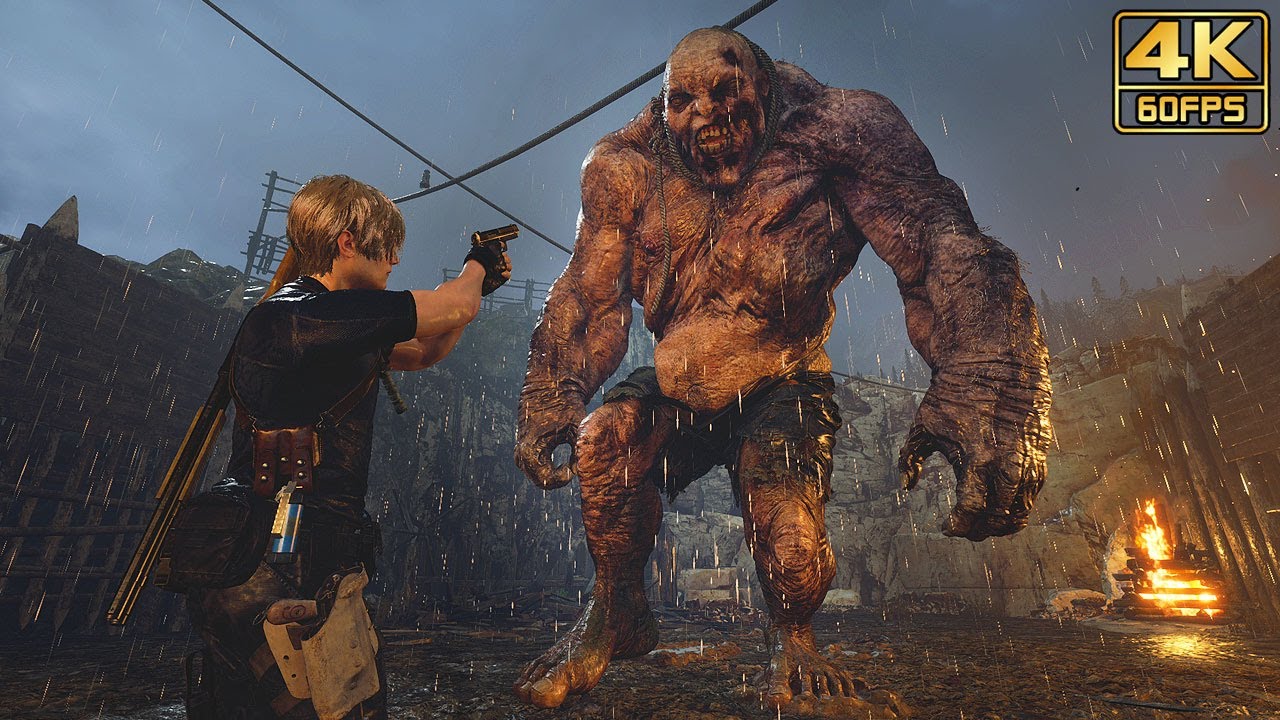 Resident Evil 4 Remake (PS5) El Gigante Boss Fight @ 4K 60ᶠᵖˢ ✔