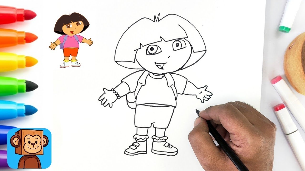 How to Draw Dora Step by Step | Easy Dora Drawing for Kids