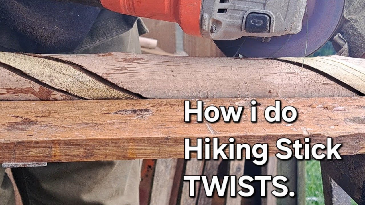 Making a twist or spiral in a hiking stick. How I am doing a simple twist in my workshop.