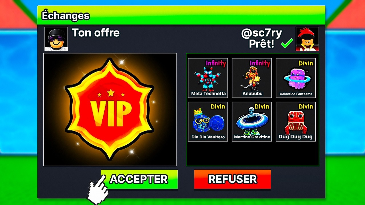 J'ai &Eacute;chang&eacute; le VIP + pendant 24h sur Escape Tsunami for Brainrot  !