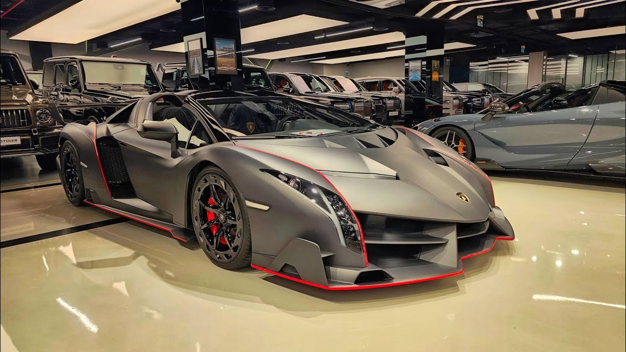 Lamborghini VENENO, Ferrari SF90, Ferrari 599 GTO - Supercar  Hypercar Traffic at F1RST MOTORS DUBAI