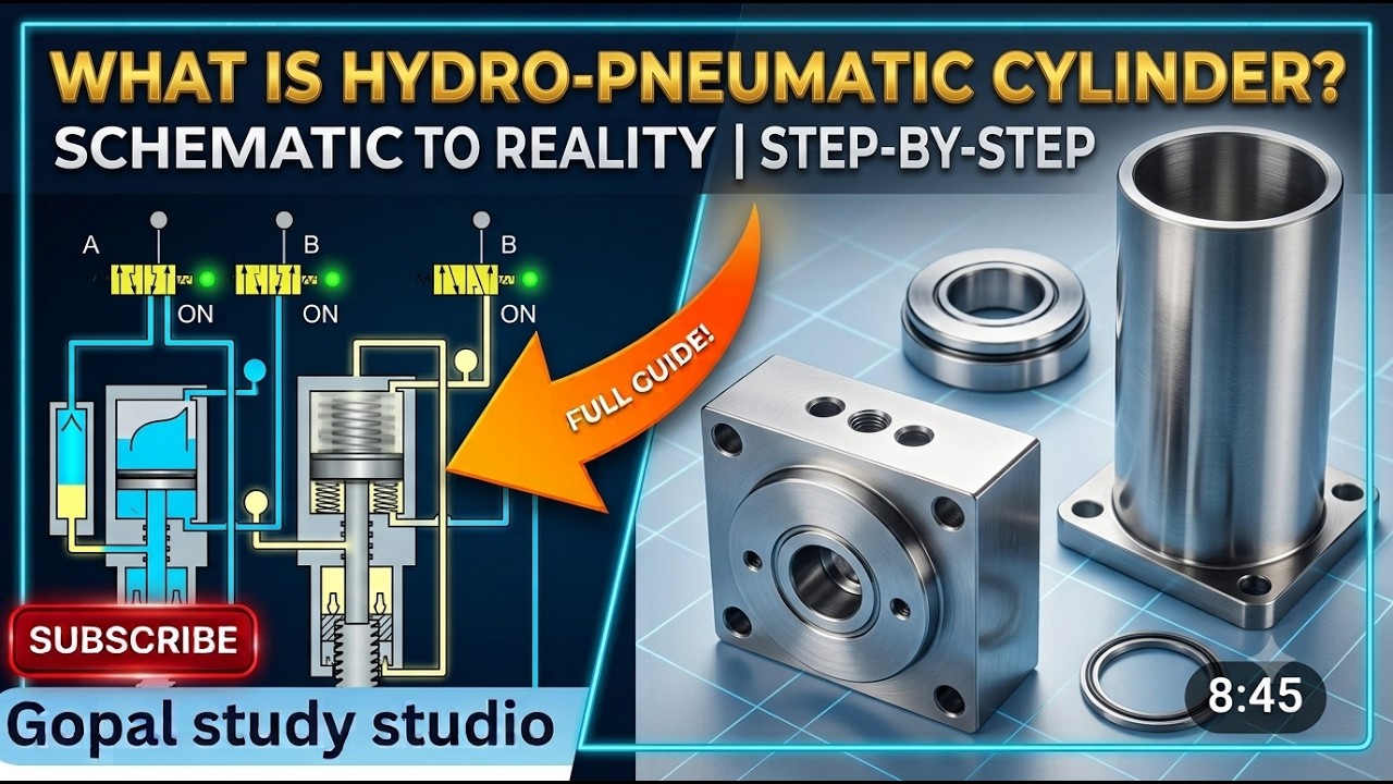 Hydropneumatic cylinder working and seal arrangement