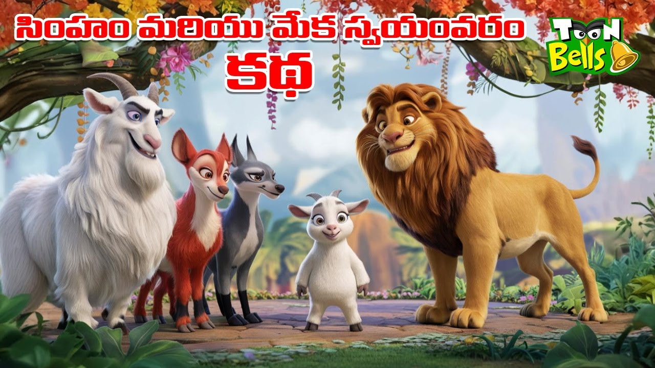 Telugu Stories - సింహం మరియు మేక స్వయంవరం కథ - stories in Telugu - Moral Stories