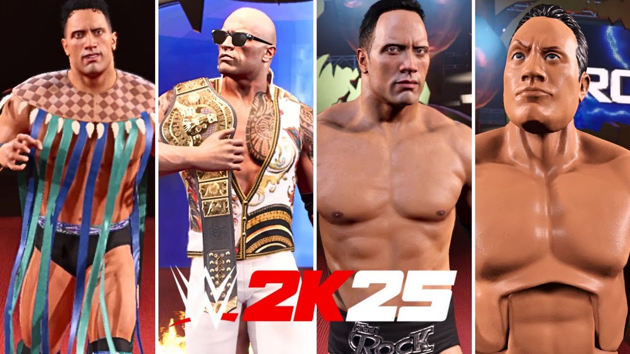The Rock All Version Entrances in WWE 2K25 !!!