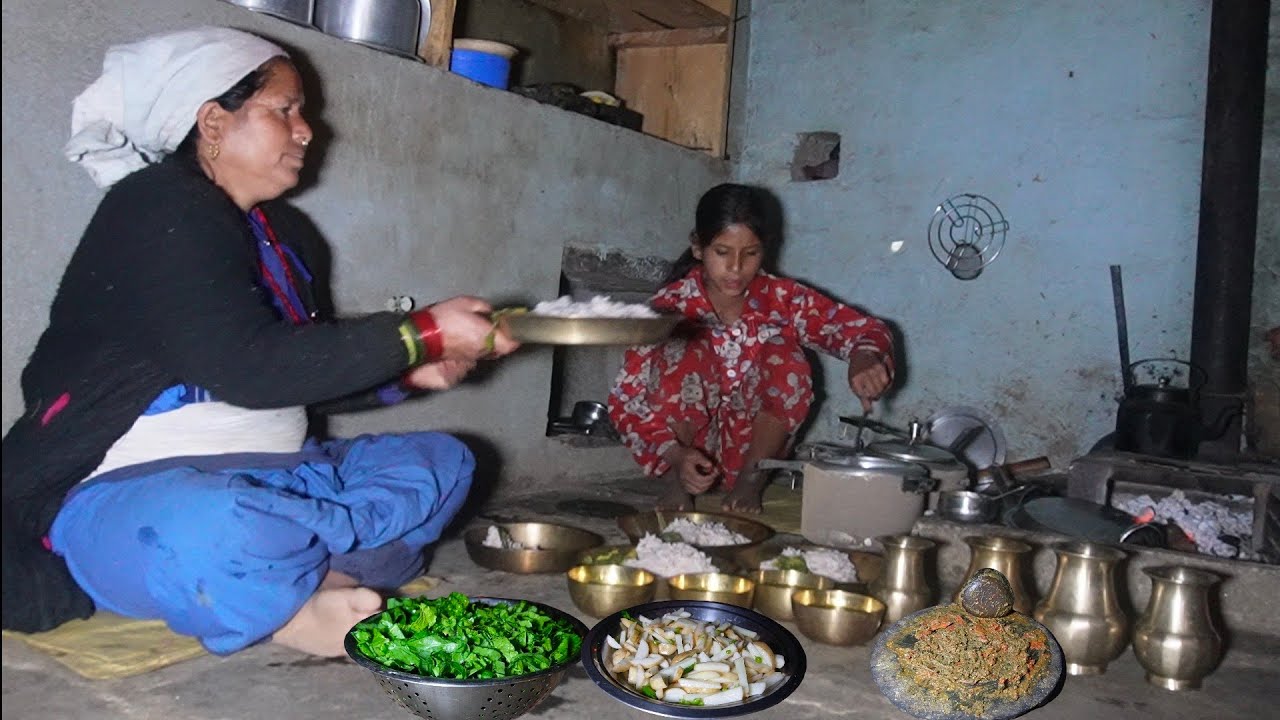 🔥 Authentic Traditional Cooking on Firewood || Organic Rice, Lentil Soup & Mixed Vegetable || 