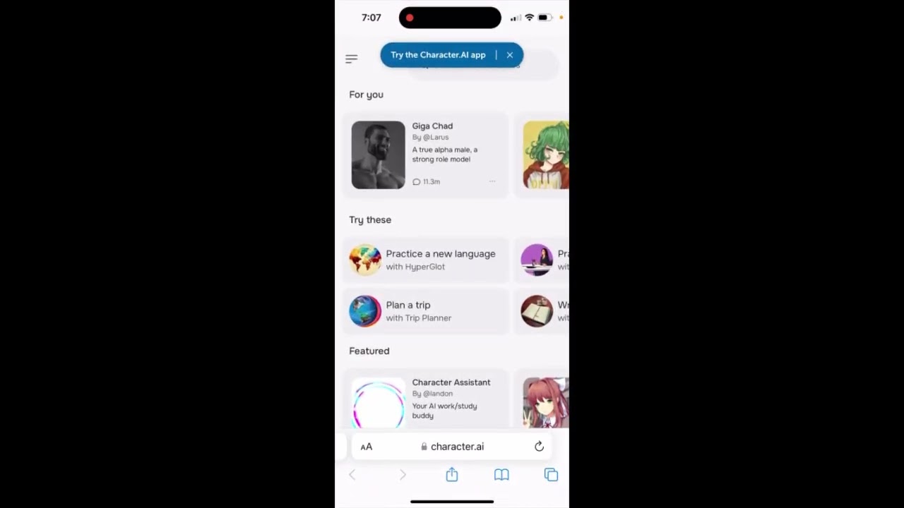 Character.ai - &ldquo;To try your request again, come back in a short while and reload this page&rdquo;
