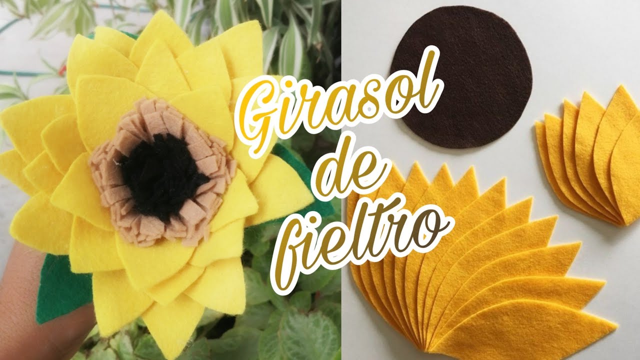 Como hacer girasoles de fieltro paso a paso/manualidades