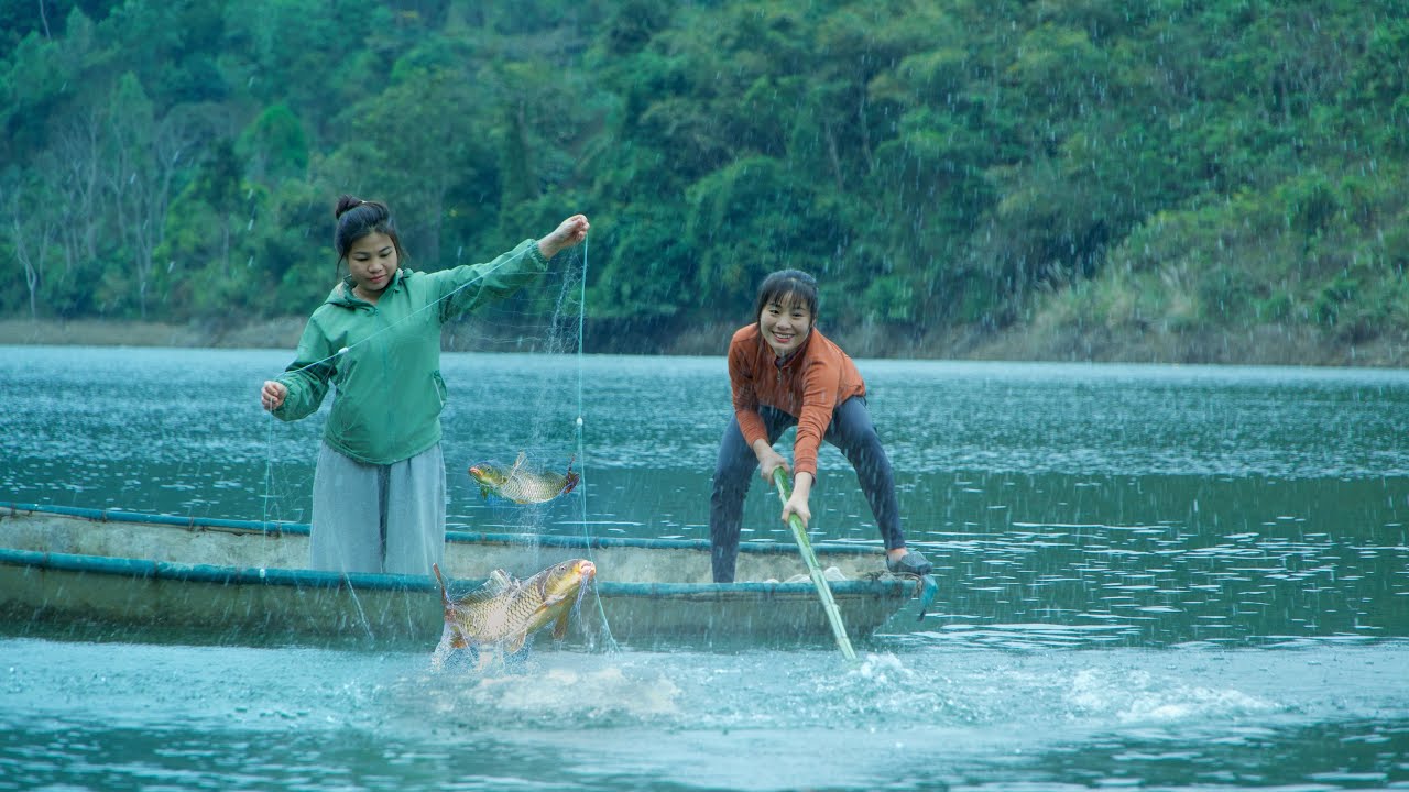 A Day of Net Fishing on the Lake with Two Fisherwomen